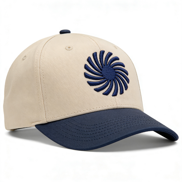 Navy Blue 2 Tone Cream Hat