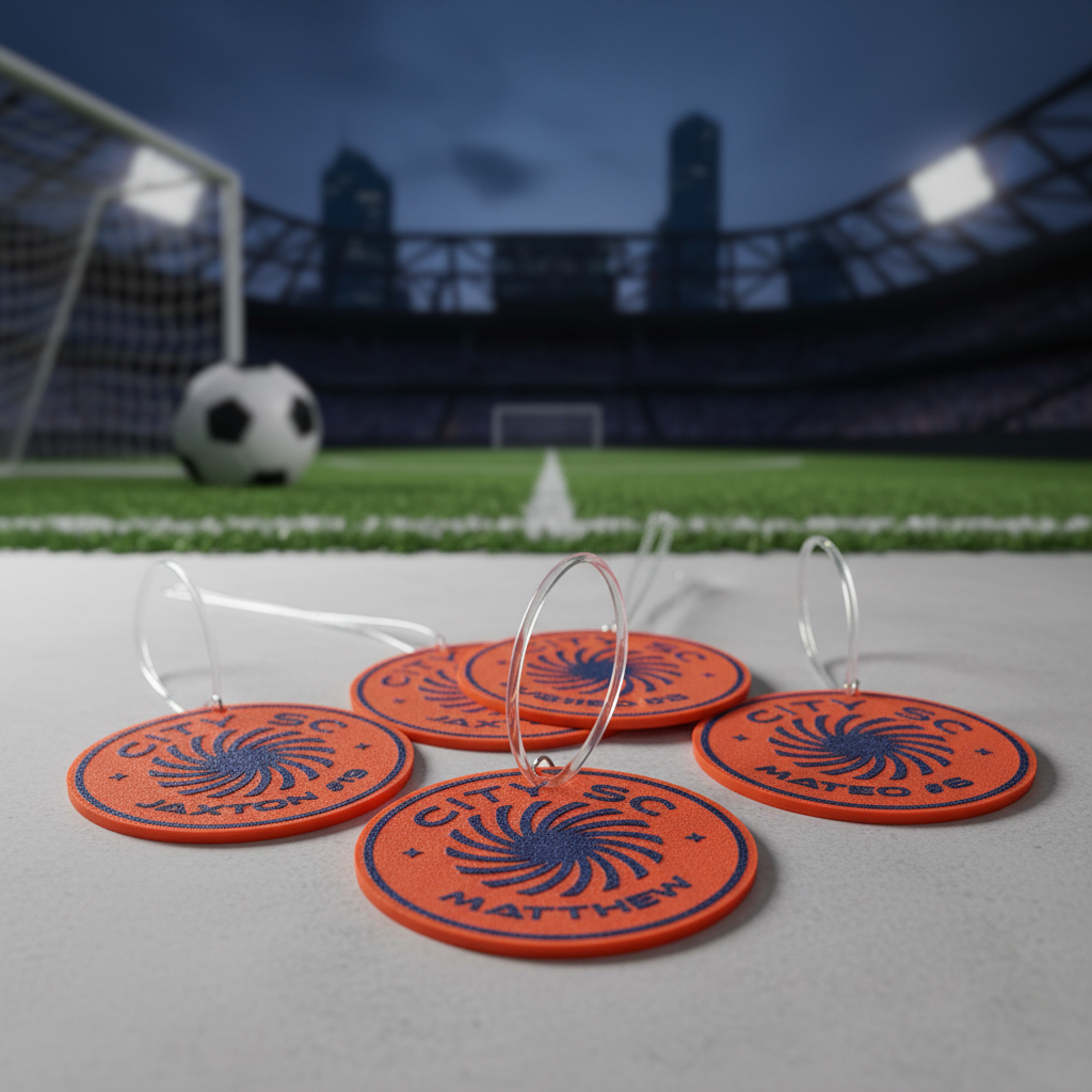 Custom 3D Printed Soccer Bag Tag – Personalized Name & Number