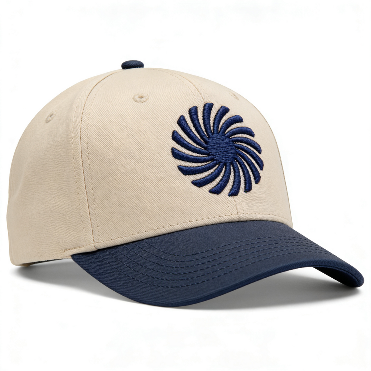 Navy Blue 2 Tone Cream Hat
