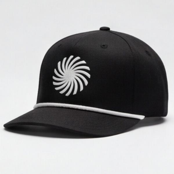 Black With White Rope Golf Hat